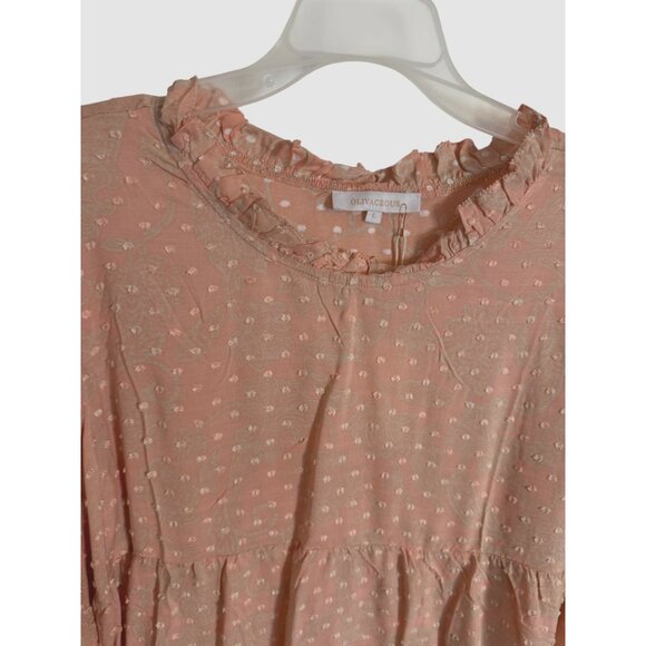 Olivaceous Textured Blouse Raw Round Neckline Orange Size Large Rayon NWT Anthro - Picture 8 of 8